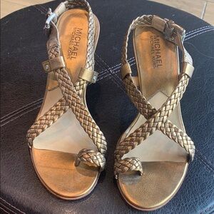 MICHAEL Michael Kors Champagne Woven Strap Sandals